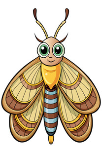 可爱卡通飞蛾形象