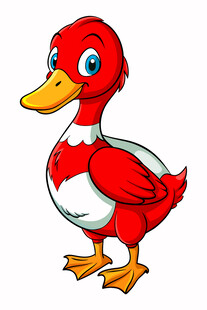 可爱卡通红鸭子形象