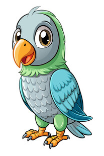 可爱卡通鹦鹉形象