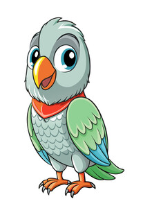 可爱卡通鹦鹉形象