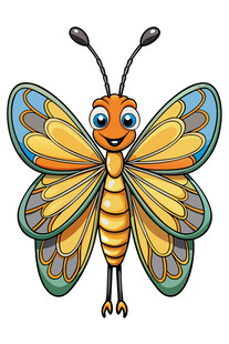 可爱彩色蝴蝶卡通形象