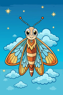 天空中飞舞的彩色大飞虫