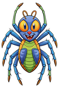 彩色卡通蜘蛛形象