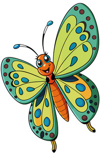 彩色斑点蝴蝶插画