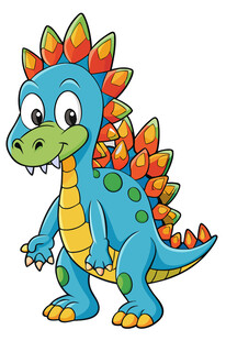 可爱蓝色恐龙卡通形象