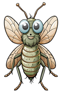 可爱大眼昆虫插画