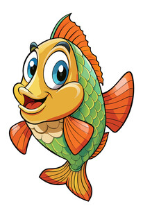 可爱卡通小鱼形象