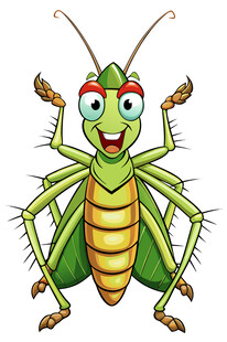 可爱卡通蚱蜢形象