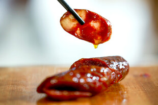 美味香肠切片诱人