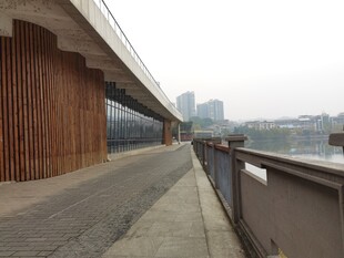 江边木质长廊景观