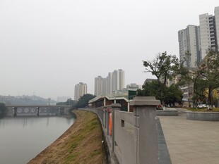 城市河畔步道景观