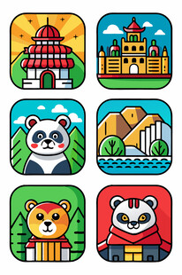 可爱城市动物主题图标集