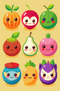 可爱卡通水果表情集合