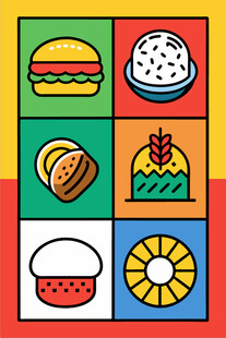 多彩美食图标集合