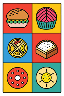 多彩美食图标集合