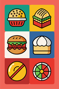 多样美食图标集合