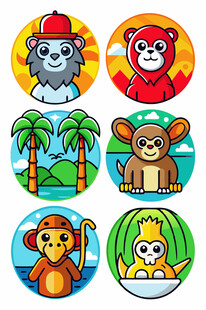 可爱动物卡通形象集合