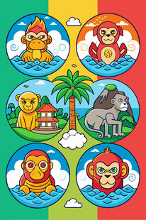 可爱动物卡通图案集合