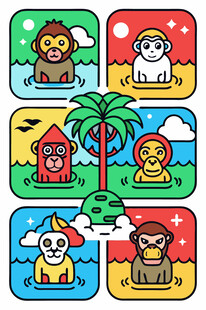 动物卡通形象插画集合