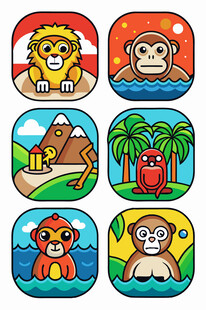 动物主题卡通图标