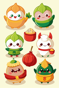 可爱卡通食物精灵形象