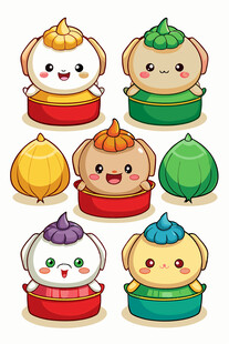 可爱卡通小包子形象集合