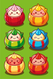 可爱卡通套娃形象展示