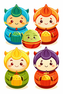 可爱国风卡通福娃形象