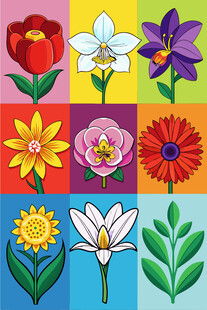 多彩花卉图案设计