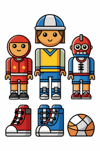 儿童运动装备与卡通形象