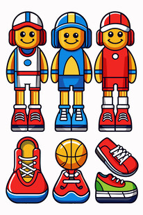 儿童运动装备与卡通形象