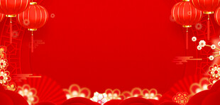 喜庆红色中式节日背景图