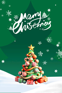 绿色简约圣诞节