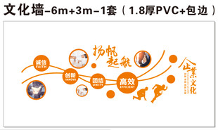 文化墙橙色立体扬帆起航