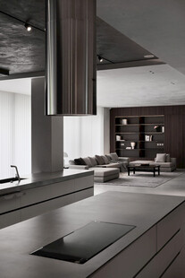 现代简约风格厨房与客厅