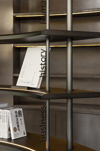 书架上的杂志与书籍