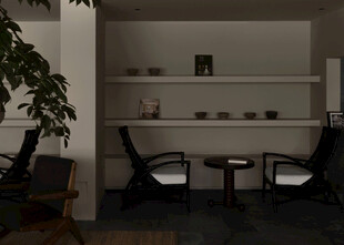 简约室内休闲桌椅布置场景