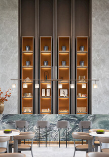 中式实木书架雅致书房一角