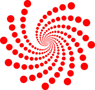 红色圆点螺旋图案