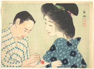 日式传统男女互动场景