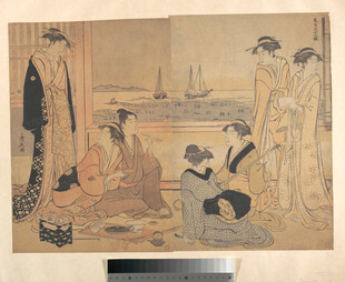 日本传统场景人物绘画