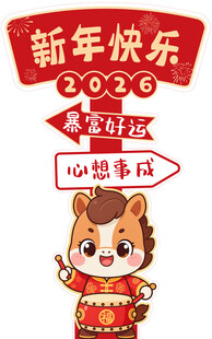 2026马年新年站牌