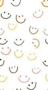 多彩笑脸无缝图案背景