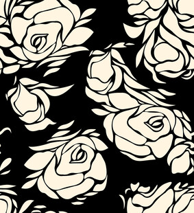 黑白玫瑰图案纹理背景