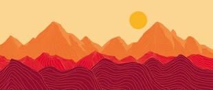 月夜下的连绵山脉