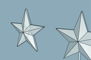 立体三维五角星拆图