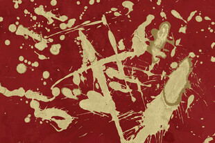 红色泼墨抽象艺术纹理