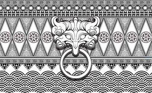 中式古典门环图案设计