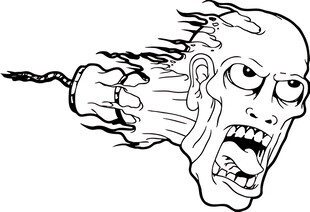 恐怖尖叫骷髅头插画