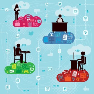 云端办公场景与人物形象